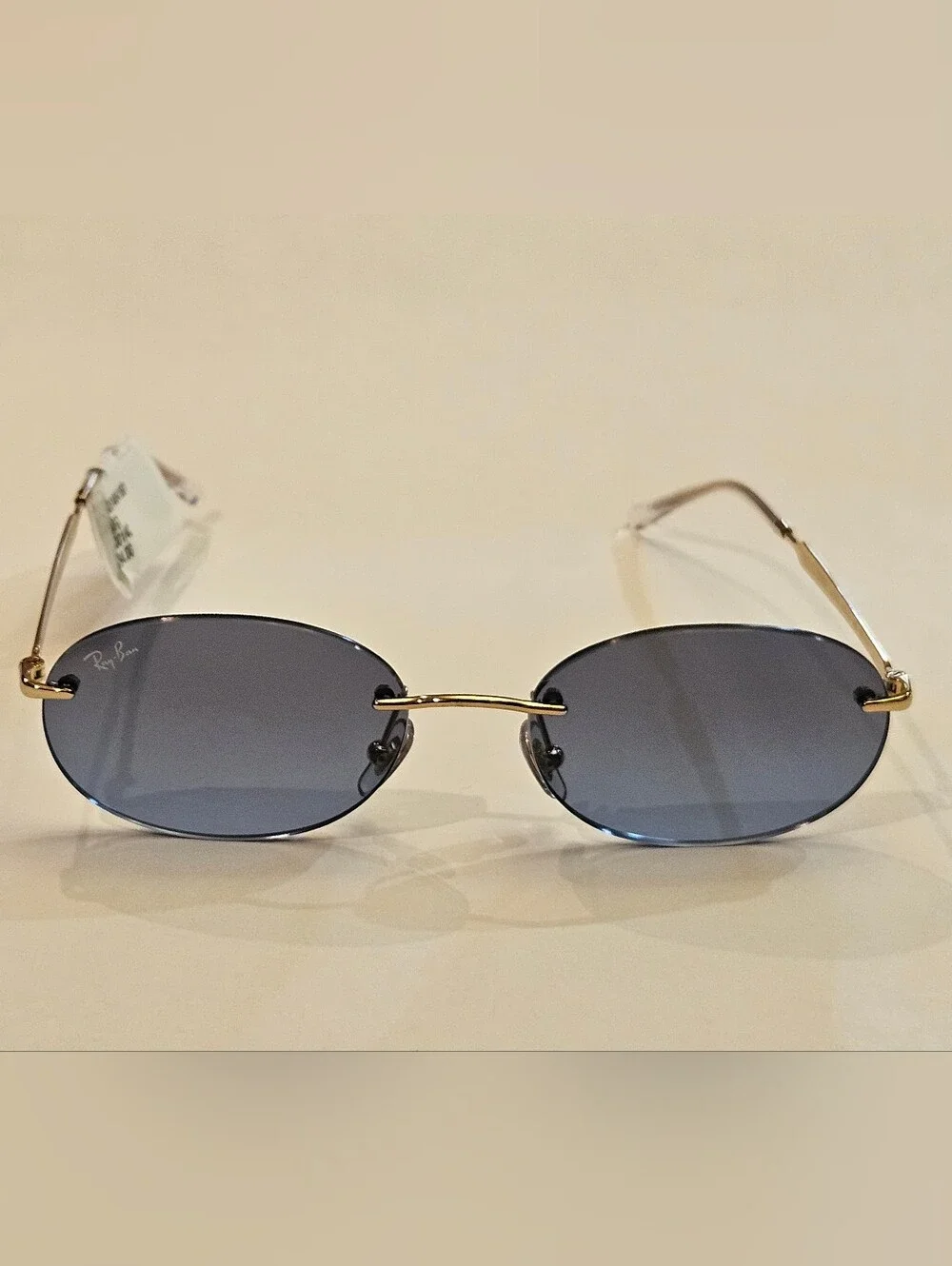 RAY-BAN RB3767 001 4C Arista Gold Blue Gradient Sunglasses New W Replaced Bolts